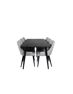 Matgrupp Dipp med Plaza matstolar, 180 × 90 cm
