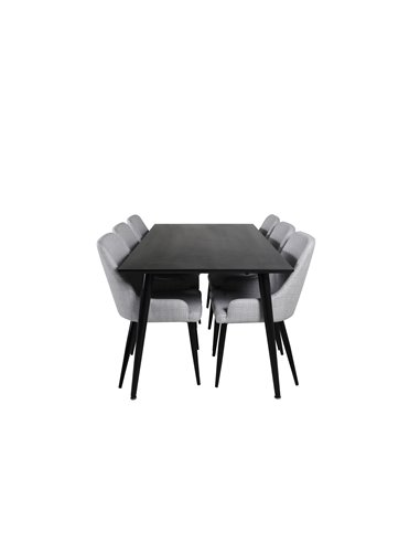 Matgrupp Dipp med Plaza matstolar, 180 × 90 cm