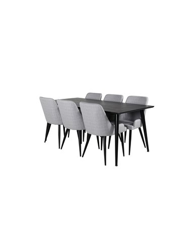 Matgrupp Dipp med Plaza matstolar, 180 × 90 cm