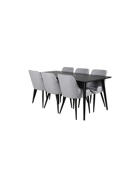 Matgrupp Dipp med Plaza matstolar, 180 × 90 cm