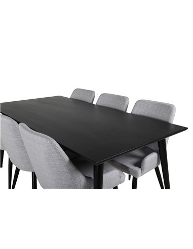 Matgrupp Dipp med Plaza matstolar, 180 × 90 cm