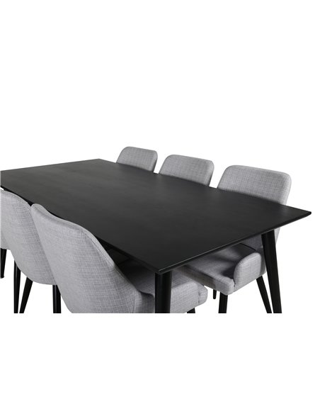 Matgrupp Dipp med Plaza matstolar, 180 × 90 cm