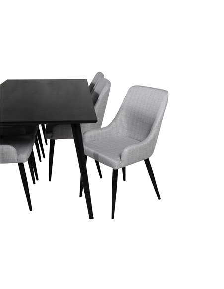 Matgrupp Dipp med Plaza matstolar, 180 × 90 cm