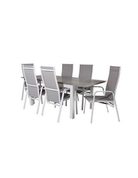Matgrupp Albany med Copacabana matstolar, 152 × 90 cm