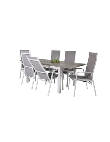 Matgrupp Albany med Copacabana matstolar, 152 × 90 cm