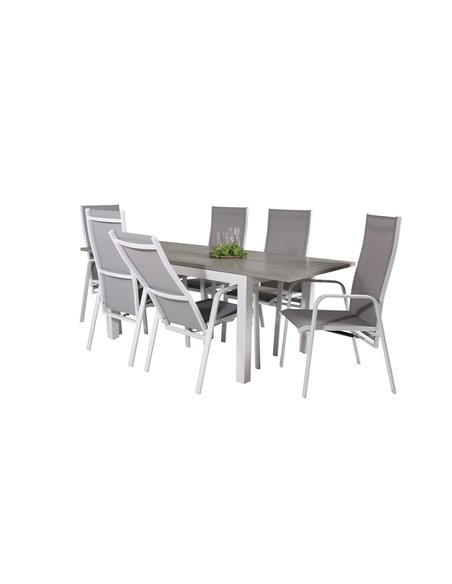 Matgrupp Albany med Copacabana matstolar, 152 × 90 cm