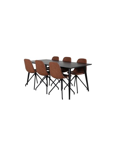 Matgrupp Dipp med Polar matstolar, 180 × 90 cm