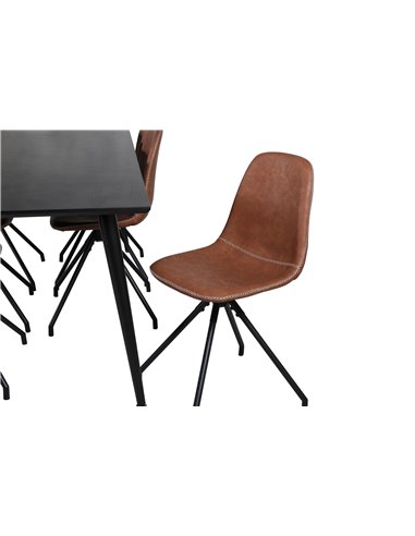 Matgrupp Dipp med Polar matstolar, 180 × 90 cm