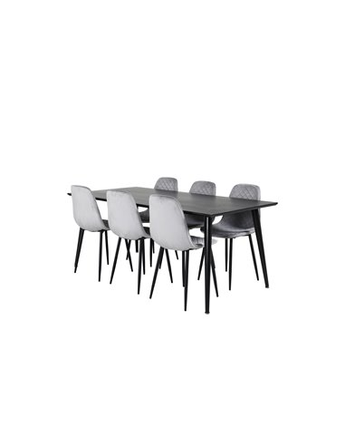 Matgrupp Dipp med Polar matstolar, 180 × 90 cm