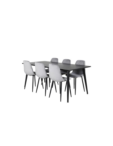 Matgrupp Dipp med Polar matstolar, 180 × 90 cm