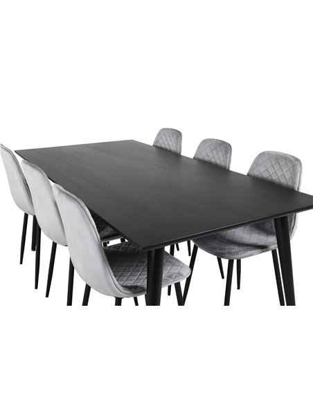 Matgrupp Dipp med Polar matstolar, 180 × 90 cm