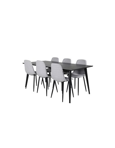 Matgrupp Dipp med Polar matstolar, 180 × 90 cm