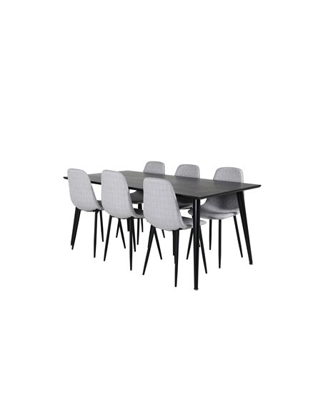 Matgrupp Dipp med Polar matstolar, 180 × 90 cm