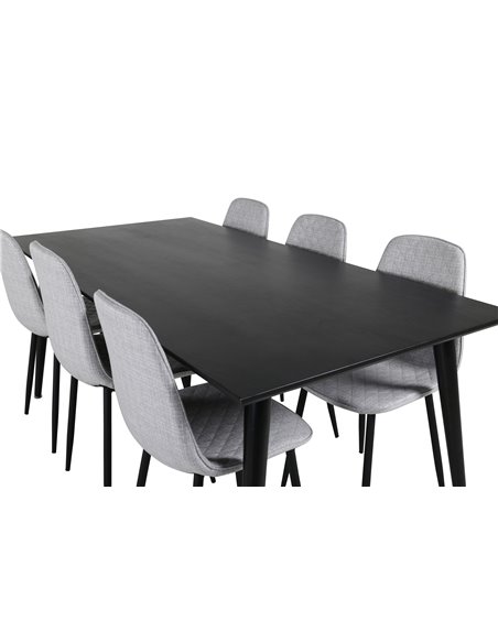 Matgrupp Dipp med Polar matstolar, 180 × 90 cm