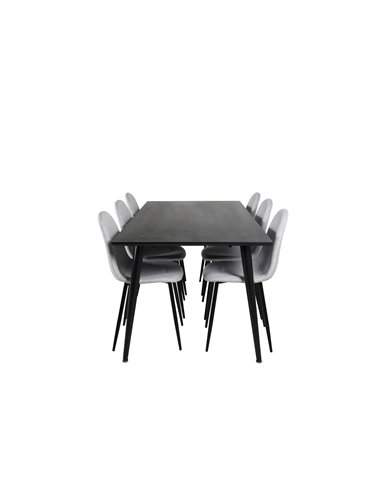 Matgrupp Dipp med Polar matstolar, 180 × 90 cm