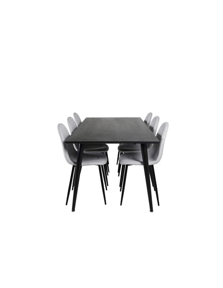 Matgrupp Dipp med Polar matstolar, 180 × 90 cm