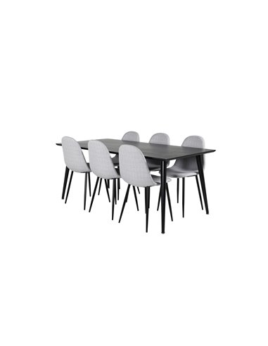Matgrupp Dipp med Polar matstolar, 180 × 90 cm
