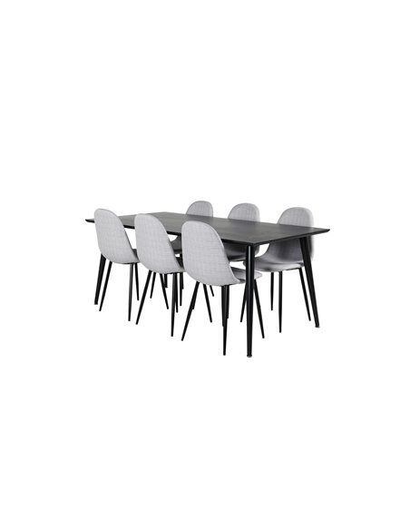 Matgrupp Dipp med Polar matstolar, 180 × 90 cm