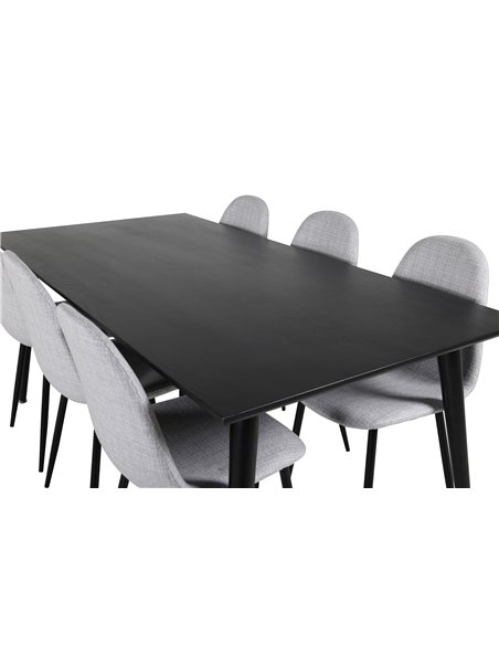 Matgrupp Dipp med Polar matstolar, 180 × 90 cm