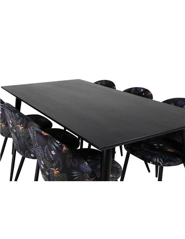 Matgrupp Dipp med Velvet matstolar, 180 × 90 cm