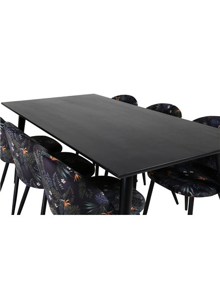 Matgrupp Dipp med Velvet matstolar, 180 × 90 cm