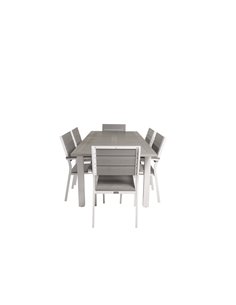 Matgrupp Albany med Levels matstolar, 152 × 90 cm