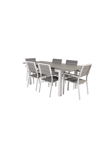 Matgrupp Albany med Levels matstolar, 152 × 90 cm