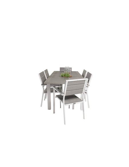 Matgrupp Albany med Levels matstolar, 152 × 90 cm