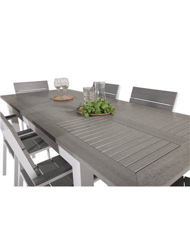 Matgrupp Albany med Levels matstolar, 152 × 90 cm