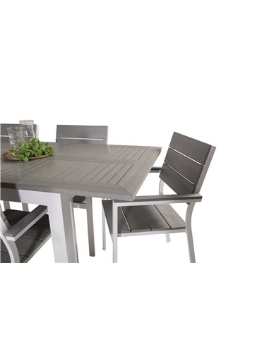 Matgrupp Albany med Levels matstolar, 152 × 90 cm
