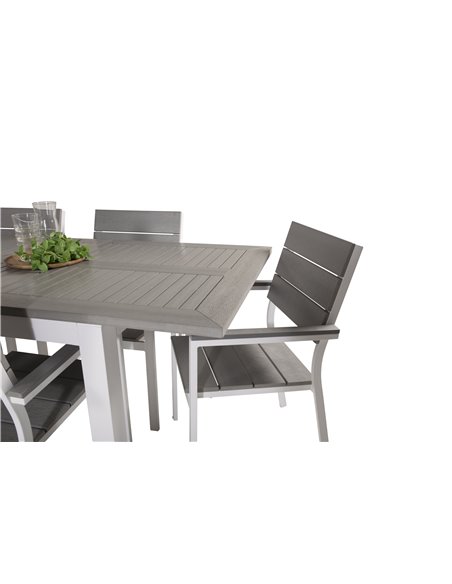 Matgrupp Albany med Levels matstolar, 152 × 90 cm