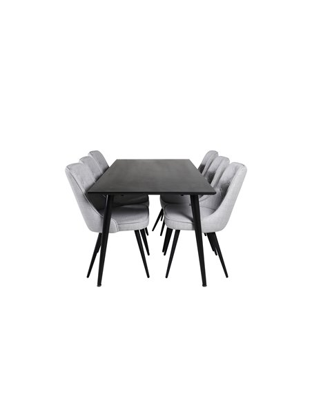 Matgrupp Dipp med Velvet Deluxe matstolar, 180 × 90 cm