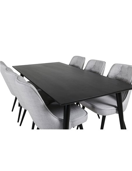 Matgrupp Dipp med Velvet Deluxe matstolar, 180 × 90 cm