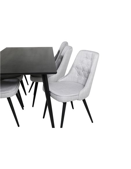 Matgrupp Dipp med Velvet Deluxe matstolar, 180 × 90 cm