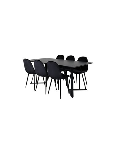 Matgrupp Marina med Polar matstolar, 180 × 90 cm