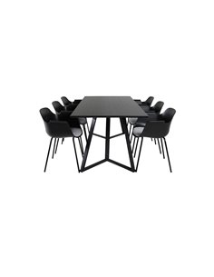 Matgrupp Marina med Comfort matstolar, 180 × 90 cm