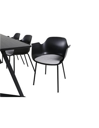 Matgrupp Marina med Comfort matstolar, 180 × 90 cm