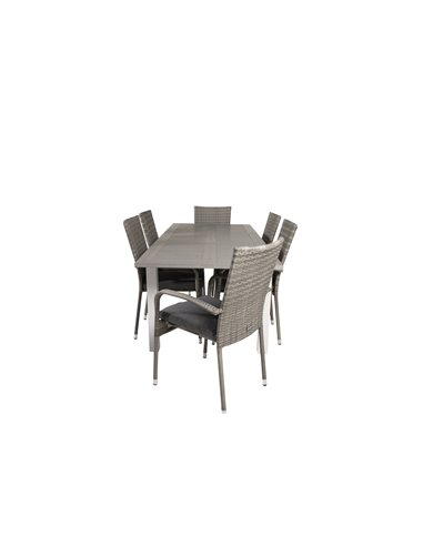 Matgrupp Albany med Anna matstolar, 152 × 90 cm
