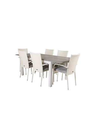 Matgrupp Albany med Anna matstolar, 152 × 90 cm