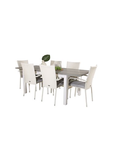 Matgrupp Albany med Anna matstolar, 152 × 90 cm