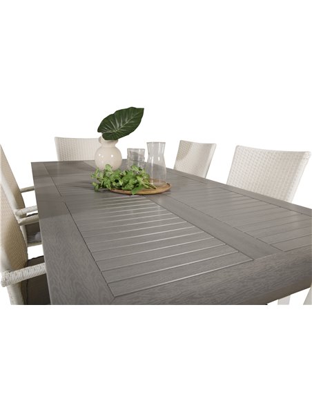 Matgrupp Albany med Anna matstolar, 152 × 90 cm