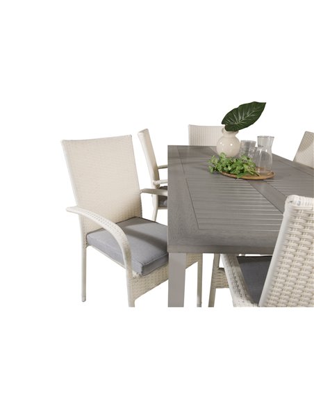 Matgrupp Albany med Anna matstolar, 152 × 90 cm
