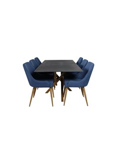 Matgrupp Piazza med Plaza matstolar, 180 × 90 cm
