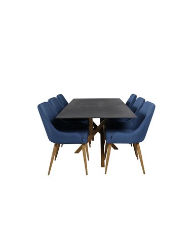 Matgrupp Piazza med Plaza matstolar, 180 × 90 cm