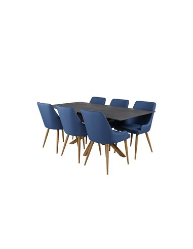 Matgrupp Piazza med Plaza matstolar, 180 × 90 cm