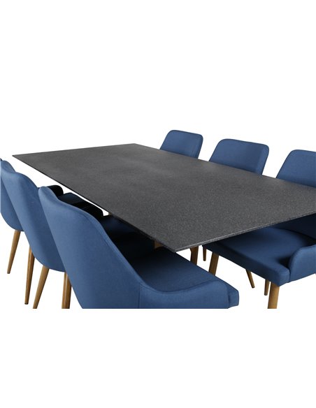 Matgrupp Piazza med Plaza matstolar, 180 × 90 cm