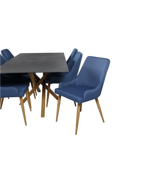 Matgrupp Piazza med Plaza matstolar, 180 × 90 cm