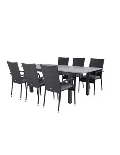 Matgrupp Albany med Anna matstolar, 160 × 100 cm 2