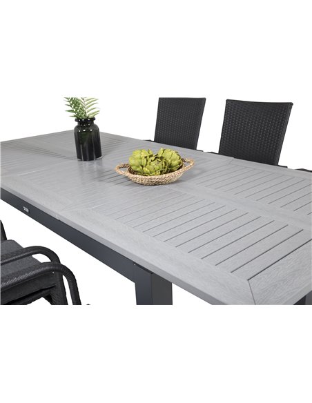 Matgrupp Albany med Anna matstolar, 160 × 100 cm