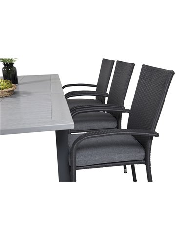 Matgrupp Albany med Anna matstolar, 160 × 100 cm